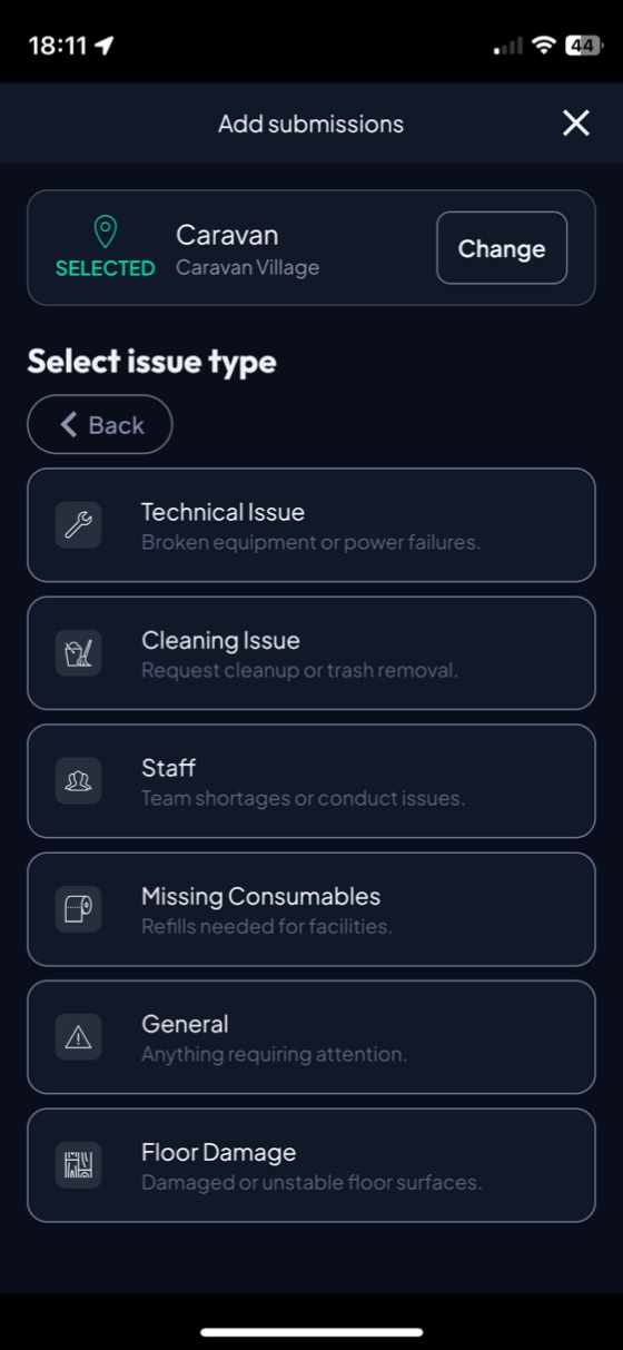 CheckMade mobile app — Issue reporting