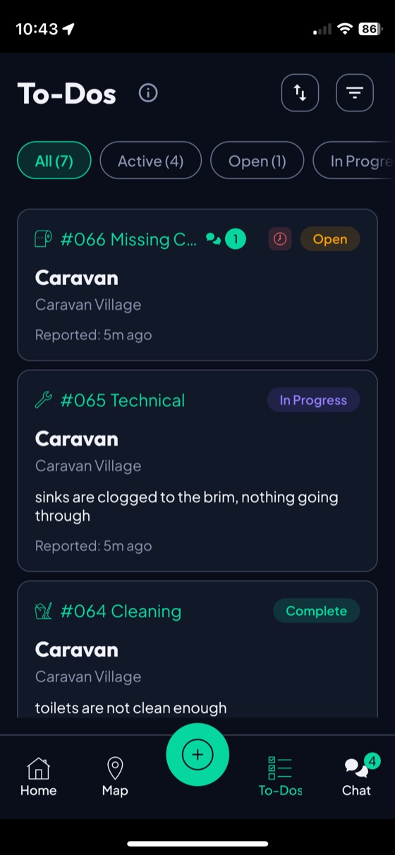 CheckMade mobile app — Issue tracking